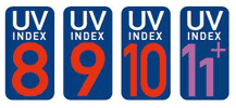 UV index 8-9-10-11+