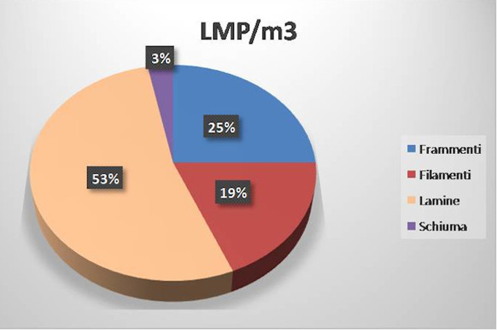 Grafico 1: Rappresentazione della suddivisione percentuale delle LMP/m3 (Fonte: Agenzia provinciale per l'ambiente e la tutela del clima)