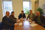 Accordo raggiunto: Richard Theiner e Wolfram Sparber con i sindaci di Salorno, Egna e Anterivo