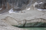 Lavori di carotaggio sul rock glacier Murfreit (Sella), sopra il lago "Lech dl Dragon", uno dei siti del progetto permaqua (Foto:USP/Ufficio geologia)